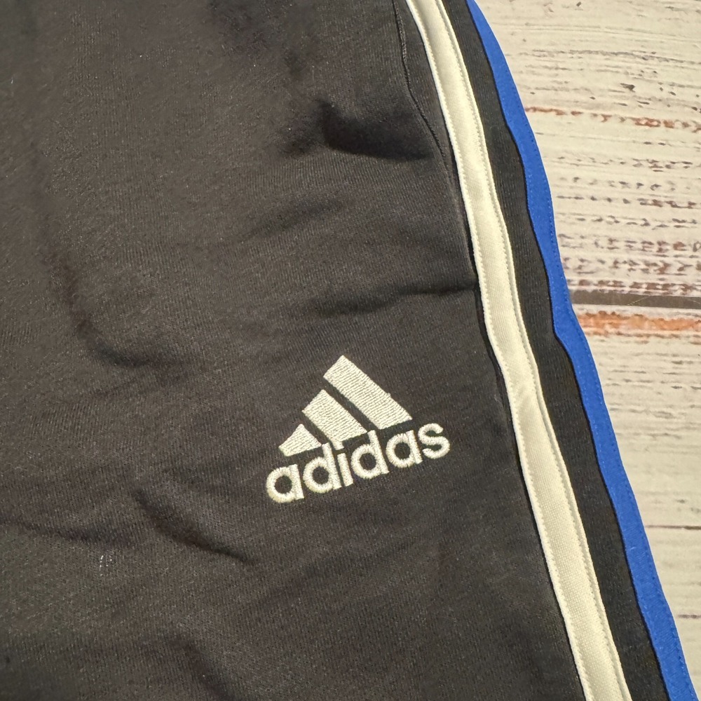 Adidas Sweat Shorts Black Activewear Striped Men's Size XL - Picture 4 of 12